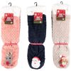 Soft adults christmas socks with cute christmas character on front. One size. All models: Reindeer, Santa, Dog.