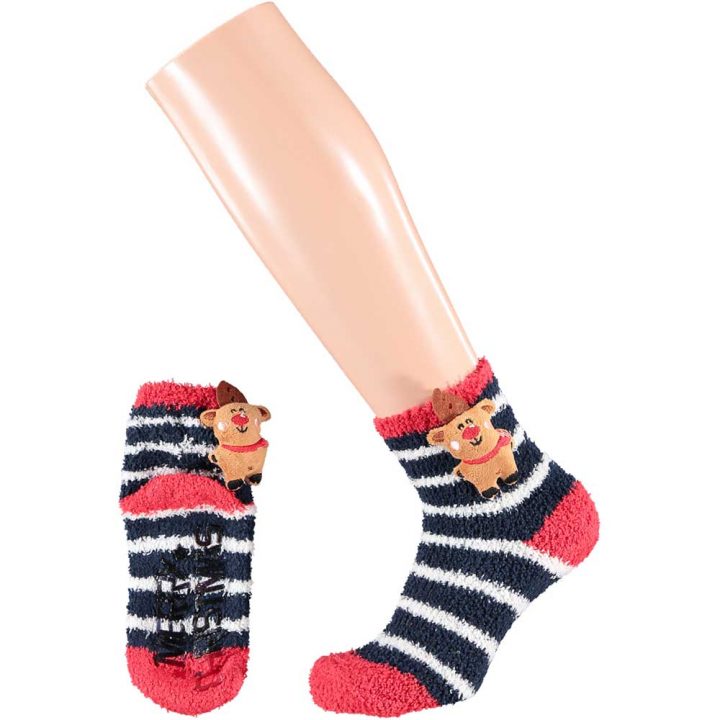 Santa Claus Office - Children Fluffy 3D Socks, Reindeer.