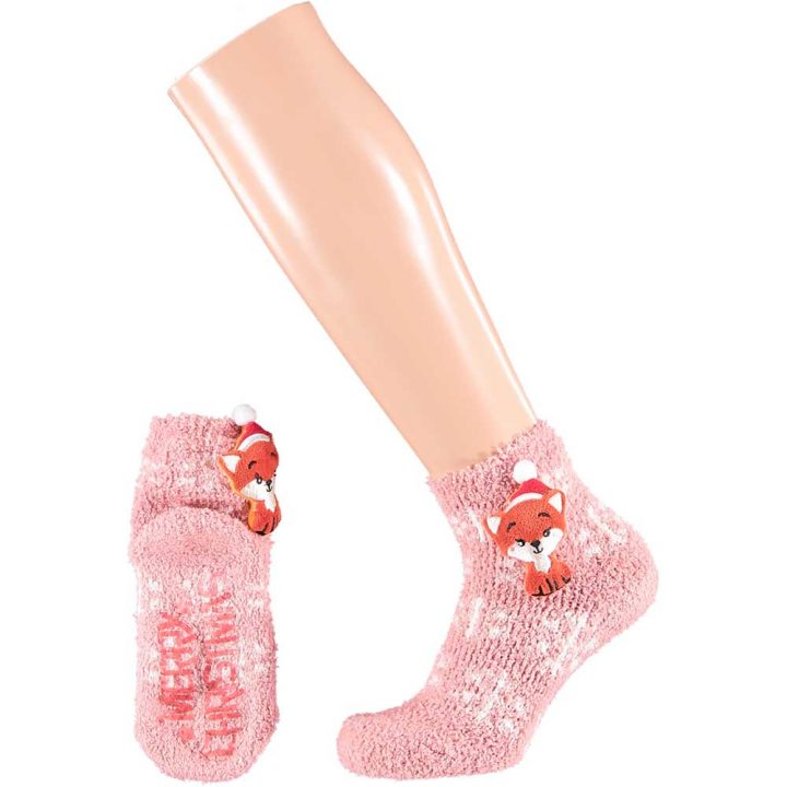 Santa Claus Office - Children Fluffy 3D Socks, Fox.