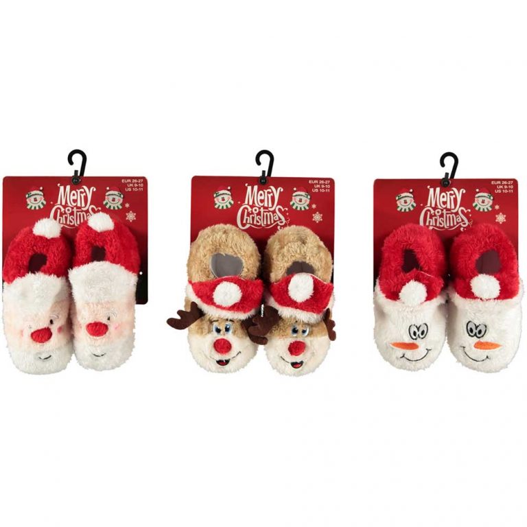 Children Christmas Slippers Santa Claus Office