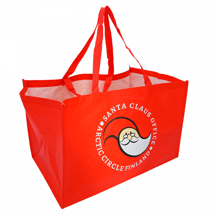 Reusable Bag with Santa Claus Office logo.