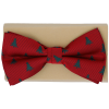 Red Christmas Bow Tie with green trees.