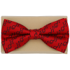 Red Christmas bow tie with blue Ho Ho Ho text.
