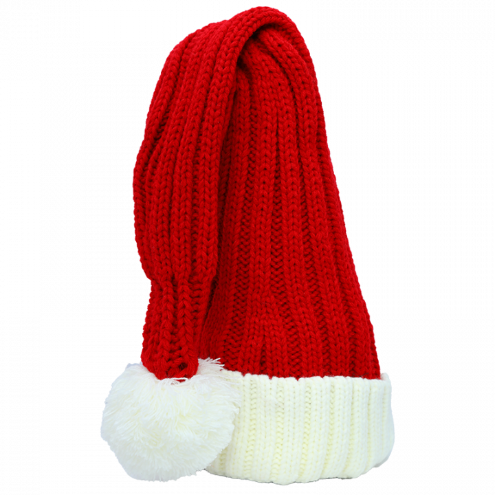 Woollen elf hat, red-and-white.