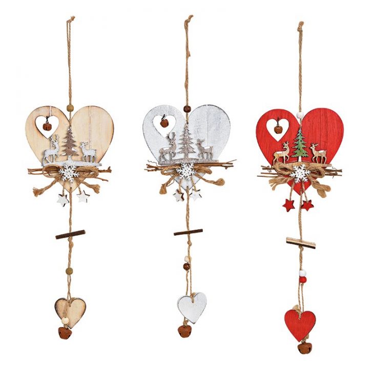 Hanging Decoration, Heart and Reindeer.