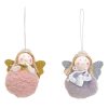 Tree Decoration, Round Angel with Glitter Wings.