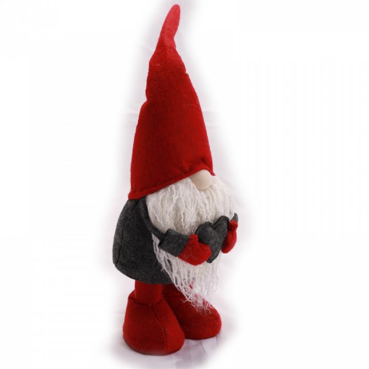 Elf with Telescopic legs, red hat, small from side.