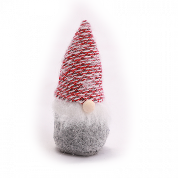 Elf Decoration, red-grey-white hat.