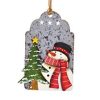 Wooden Tree Decoration, snowman and tree.
