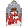 Wooden Tree Decoration, snowman noel.