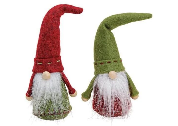 Elf, green and red hat.