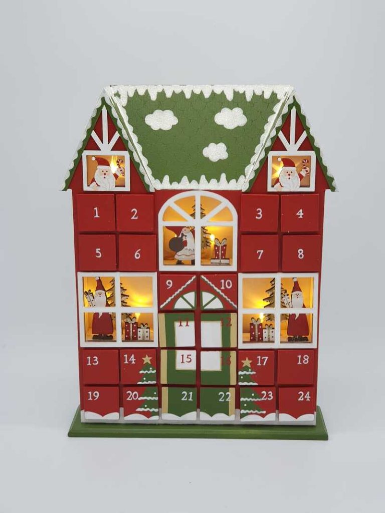 Advent Calendar with Led Lights - Santa Claus Office