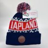Santa Claus Office Lapland Beanie, dark blue and red.