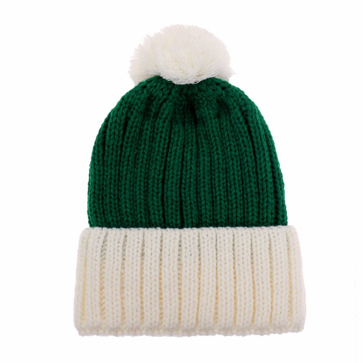 Beanie, white-green.