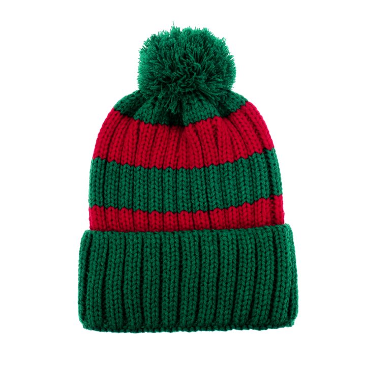 Beanie, red-green.