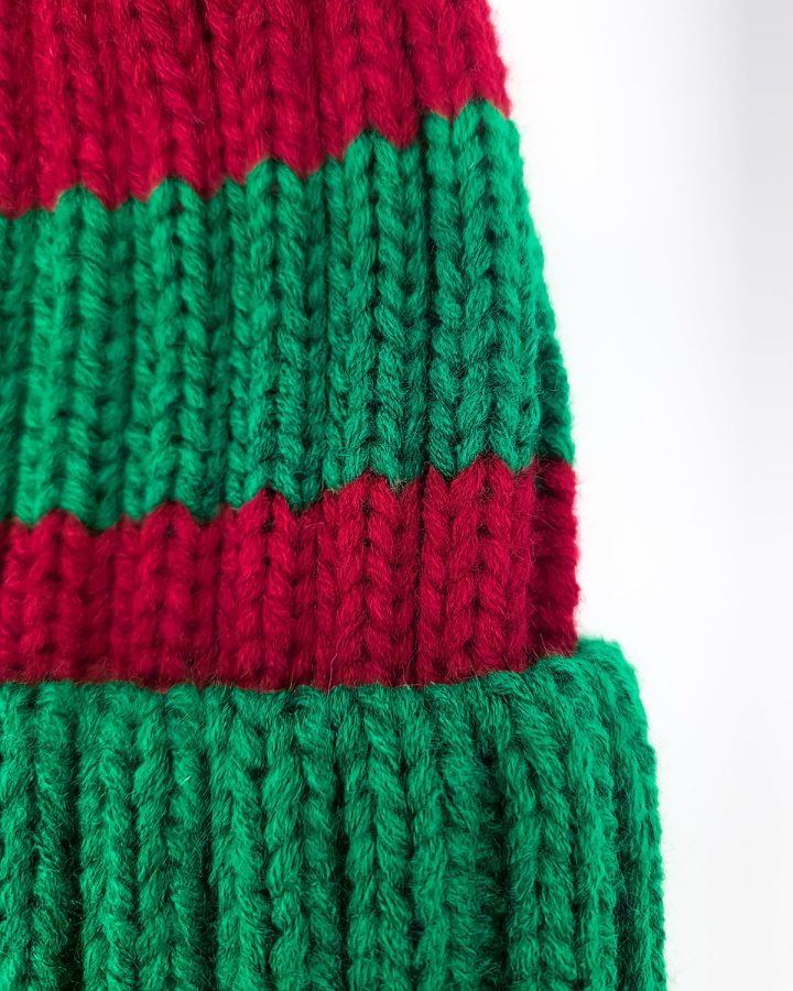 Beanie, red-green.