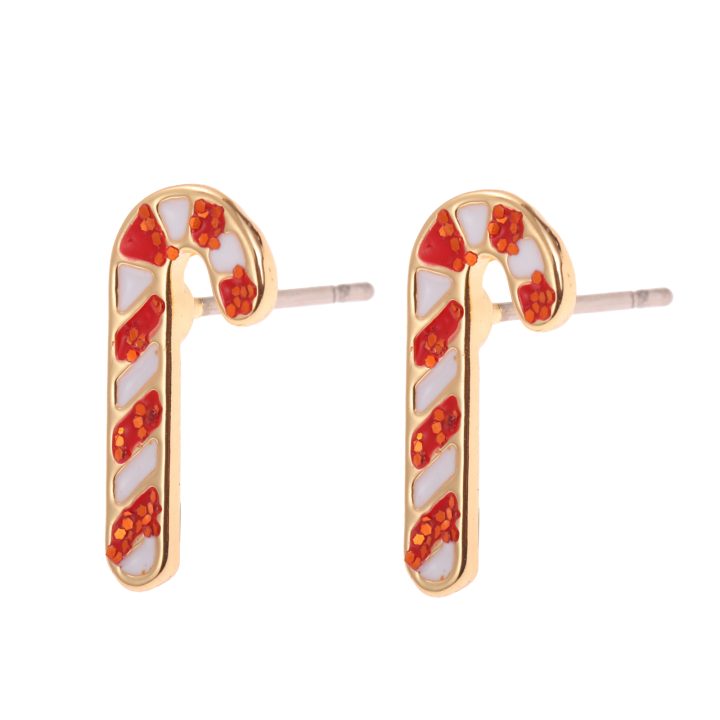 Stud Earrings, Candy cane.